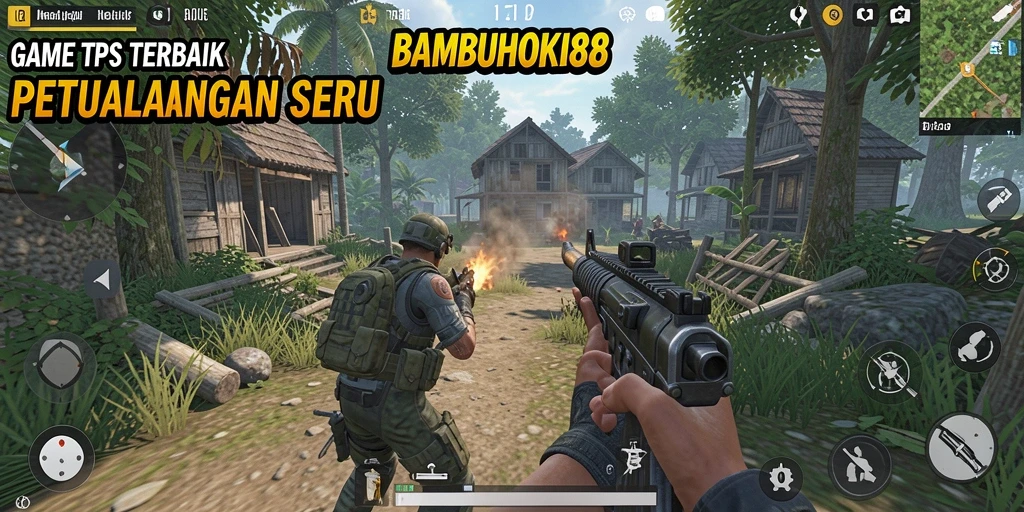 Tampilan gameplay seru di BAMBUHOKI88 dengan aksi TPS menarik.