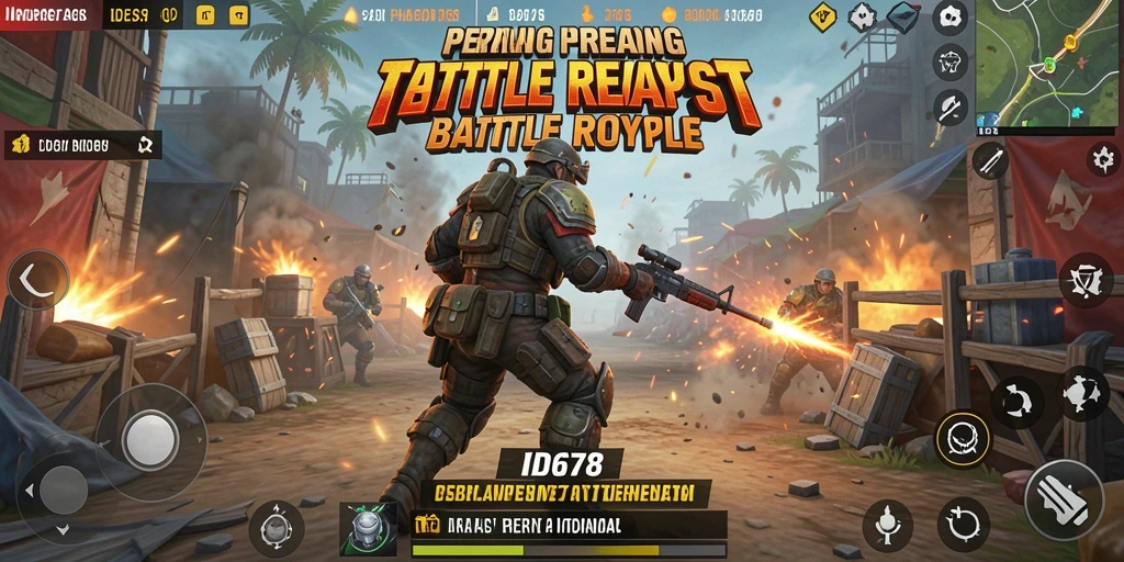 Tampilan gameplay dinamis dan seru dari ID678 dalam Battle Royale.