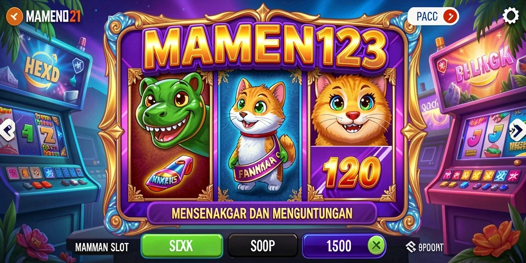 Tampilan menarik dari gameplay MAMEN123 yang penuh warna.