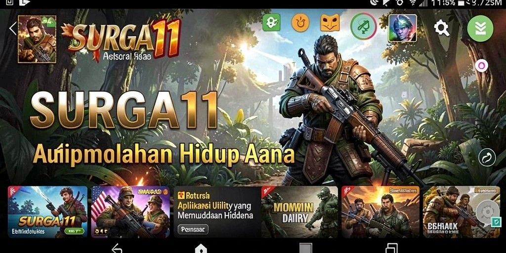 Tampilan antarmuka pengguna dari SURGA11 untuk meningkatkan produktivitas sehari-hari.