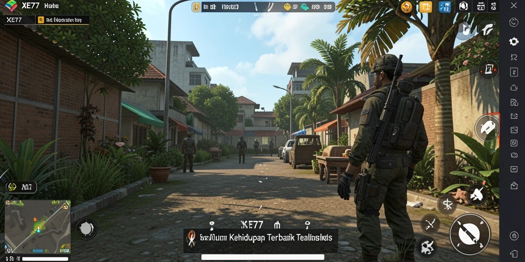 Tampilan gameplay menarik dari XE77 di dunia simulasi.